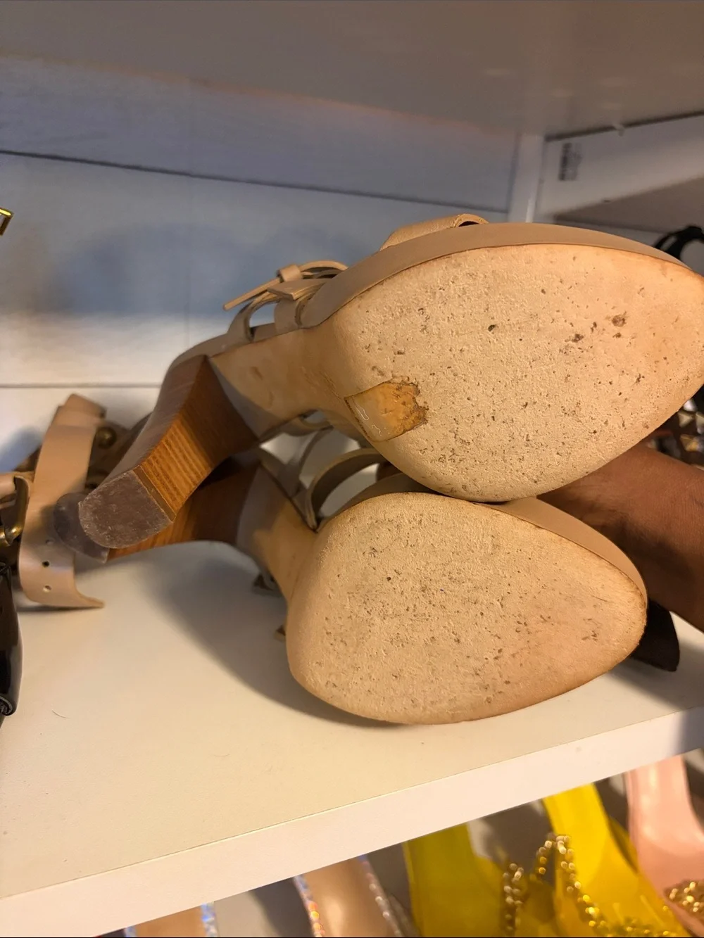Giuseppe Zanotti Nude Beige Strappy Platform Sandals